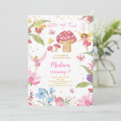 Editable Golden Fairy Birthday Einladung (Stehend Vorderseite)