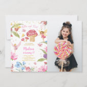 Editable Golden Fairy Birthday Foto Einladung (Vorderseite)