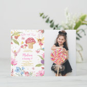 Editable Golden Fairy Birthday Foto Einladung (Stehend Vorderseite)