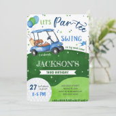 Editable Golf Birthday Einladung (Stehend Vorderseite)