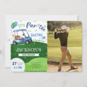 Editable Golf Birthday Foto Einladung (Vorderseite)