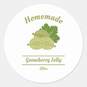 Editable Gooseberry Jelly Label Sticker (Vorderseite)