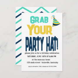 Editable Grab dein Party Hat Geburtstag Einladung