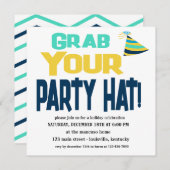 Editable Grab Ihr Party Hat Einladung (Vorne/Hinten)