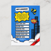 Editable Graduate Trading Card, Super Grad Comic Telefonnummerkarte (Rückseite)