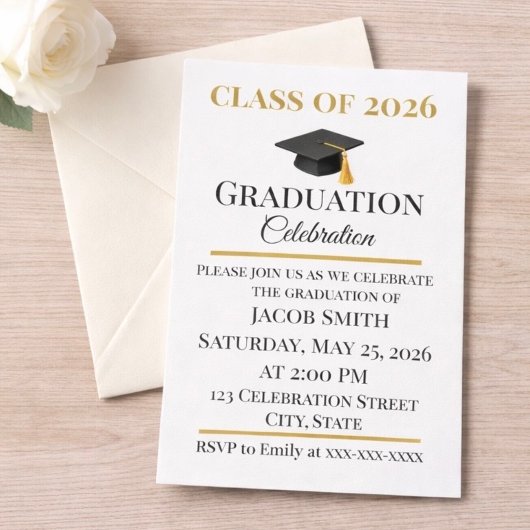 Editable Graduation Invitation 5x7  Einladung