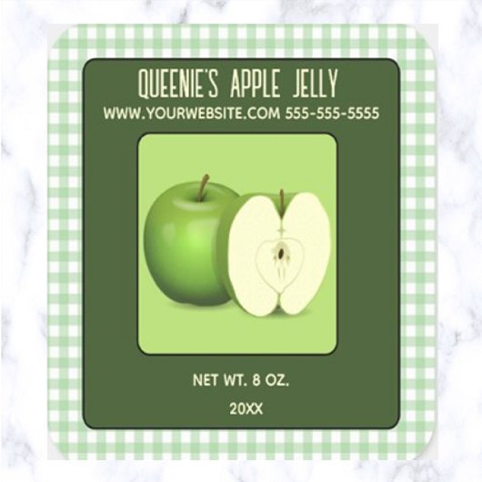 Editable Green Apple Jelly Quadratischer Aufkleber