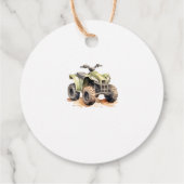 Editable Green ATV Bike Birthday Circle Geschenkanhänger (Rückseite)