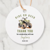 Editable Green ATV Bike Birthday Circle Geschenkanhänger (Vorderseite)