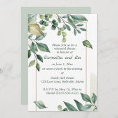 Editable Green Branches Probe Dinner Einladung (Vorne/Hinten)