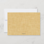 Editable Green Fether on Linen RSVP Karte (Rückseite)