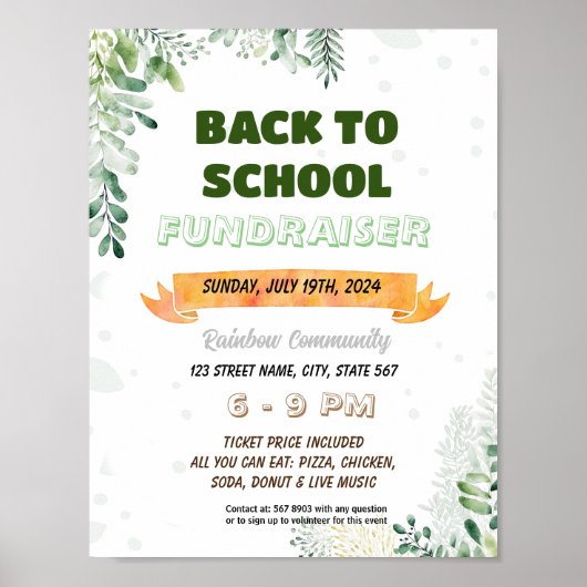 Editable Greenery Appreciation Luncheon Flyer Poster (Vorne)