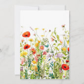 Editable Greenery Wildblumen 40. Geburtstag Einladung (Rückseite)