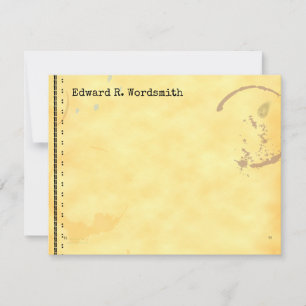 Editable Grunge Vintage Schrift Teastain ruft an Mitteilungskarte