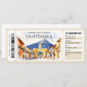 Editable Guatemala Flugzeug Boarding Pass Einladung (Vorne/Hinten)