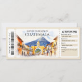 Editable Guatemala Flugzeug Boarding Pass Einladung (Vorderseite)