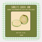 Editable Guava Jam Quadratischer Aufkleber (Vorderseite)