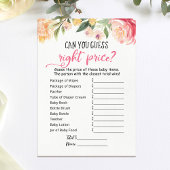 Editable Guess right price game Baby Shower Card Einladung