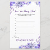 Editable Guess the Baby Food Baby Shower Game (Vorderseite)
