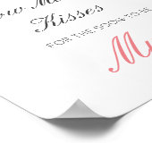Editable Guess Wie viele Küsse für bald Mrs. Sign Poster (Ecke)