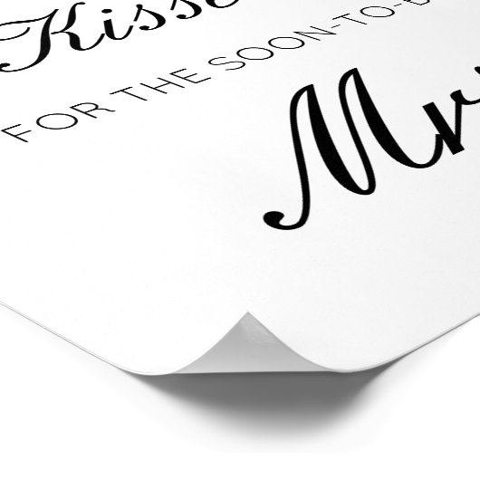 Editable Guess Wie viele Küsse für bald Mrs. Sign Poster (Ecke)