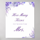 Editable Guess Wie viele Küsse für bald Mrs. Sign Poster (Vorne)