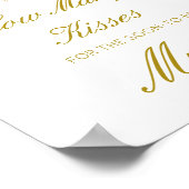 Editable Guess Wie viele Küsse für bald Mrs. Sign Poster (Ecke)
