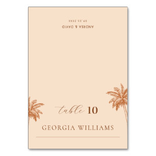 Editable Guest Name Palm Tree Wedding Platzkarte Tischnummer