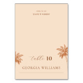 Editable Guest Name Palm Tree Wedding Platzkarte Tischnummer (Vorderseite)