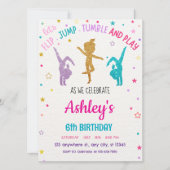 Editable Gymnastik Birthday Girl Einladung (Vorderseite)