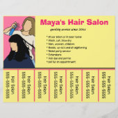 Editable Hair Salon Telefonnummer Flyer (Vorne)