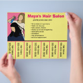 Editable Hair Salon Telefonnummer Flyer (Hand)