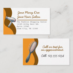Editable Hair Salon Watercolor Pink Business Card Visitenkarte