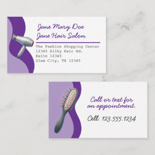 Editable Hair Salon Watercolor Pink Business Card Visitenkarte