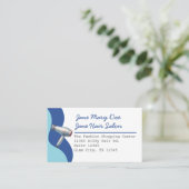 Editable Hair Salon Watercolor Wave Business Card Visitenkarte (Stehend Vorderseite)