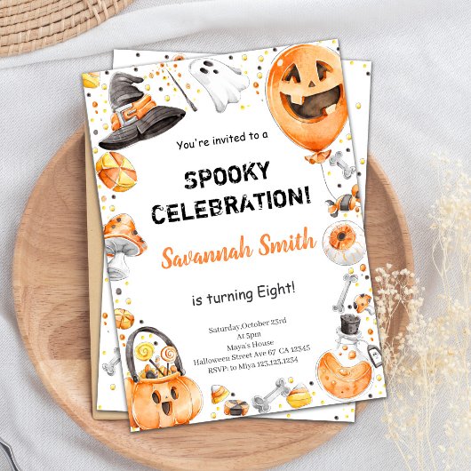 Editable Halloween Birthday Einladung