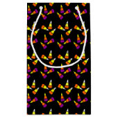 Editable Halloween Candy Corn Pattern Kleine Geschenktüte (Rückseite)