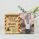 Editable Halloween Foto Einladung (Stehend Vorderseite)