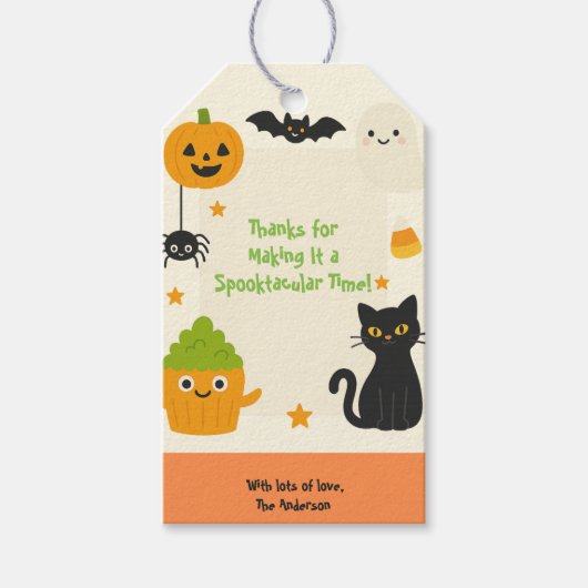 Editable Halloween - Little Monster Bash - Geschenkanhänger (Vorderseite)
