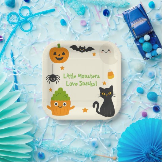 Editable Halloween - Little Monster Bash - Pappteller (Party)