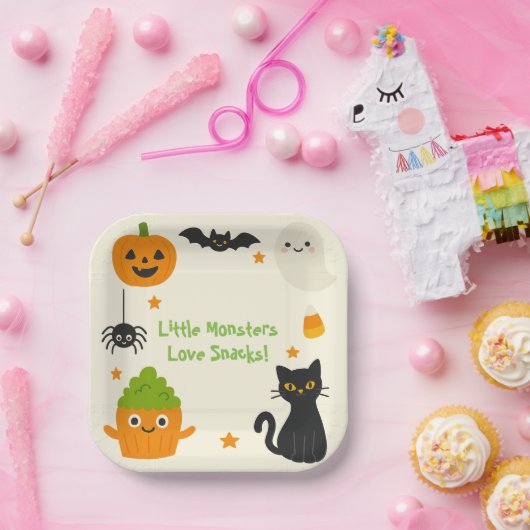 Editable Halloween - Little Monster Bash - Pappteller (Party)
