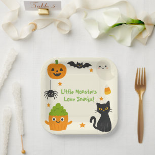Editable Halloween - Little Monster Bash - Pappteller