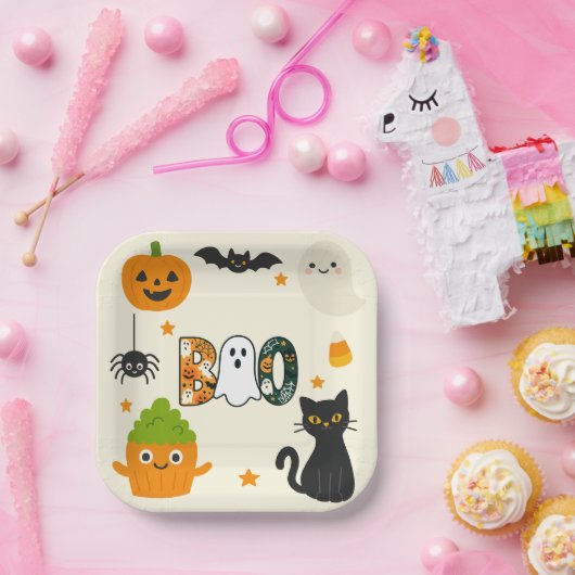 Editable Halloween - Little Monster Bash - Pappteller (Party)