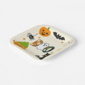 Editable Halloween - Little Monster Bash - Pappteller (Gewinkelt)