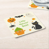 Editable Halloween - Little Monster Bash - Rechteckiger Pappuntersetzer (angewinkelt)