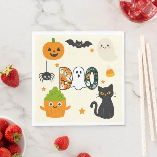 Editable Halloween - Little Monster Bash - Serviette (Beispiel)