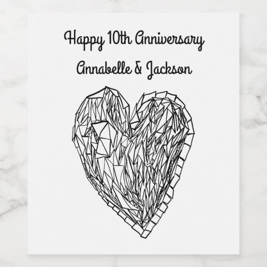 Editable Happy Anniversary Liebe Herzlich Willkomm Weinetikett (Einzelnes Label)