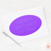 Editable Happy Birthday oder Slogan Ovaler Aufkleber (Umschlag)