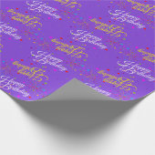 Editable Happy Birthday on Violet oder Ihre Farbe Geschenkpapier (Ecke)