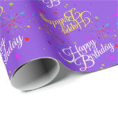 Editable Happy Birthday on Violet oder Ihre Farbe Geschenkpapier (Rolleneckpunkt)